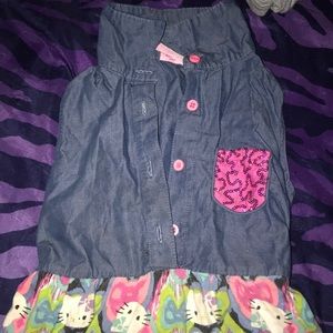 Cute hello kitty shirt/skirt connected